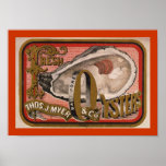 Fresh Oyster Label Art posters