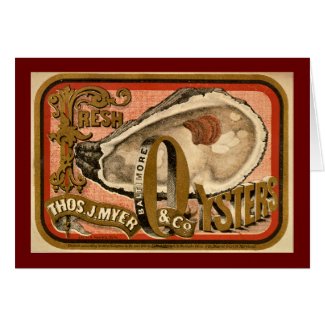 Fresh Oysters Vintage Advertisement circa 1870 card