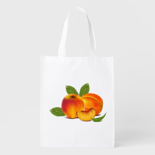 Fresh Peaches Grocery Bag Zazzle