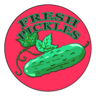 Fresh Pickles Label for Homemade Pickles Round Stickers