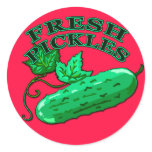 Fresh Pickles Label for Homemade Pickles Round Stickers