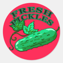 Fresh Pickles Label for Homemade Pickles Round Stickers