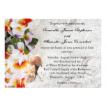 Fresh Plumeria Orchid Lei Beach Wedding Invitation