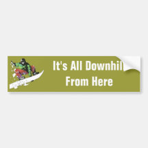 Fresh Powder - Downhill Bumper Sticker