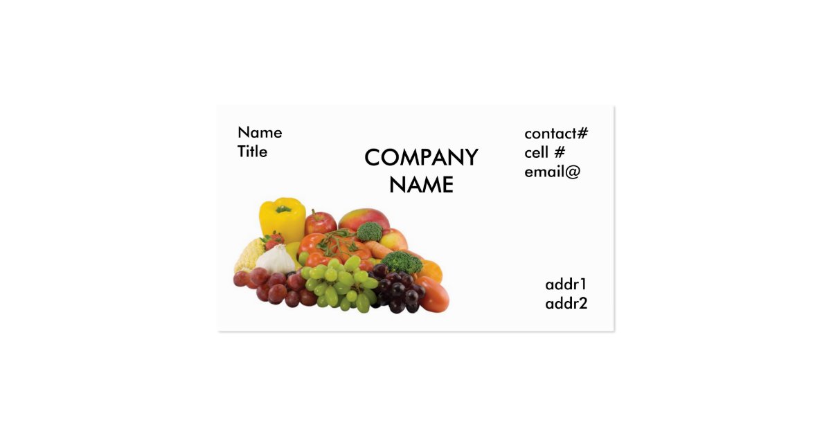 fresh produce business card Zazzle