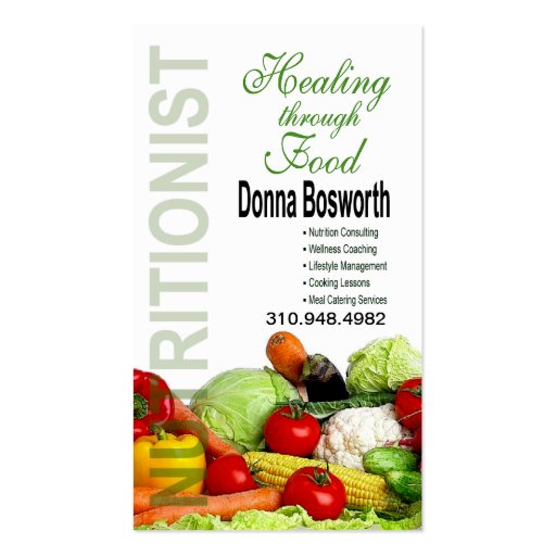 Fresh Produce Nutritionist Food Coach, Weight Loss Business Card Templates