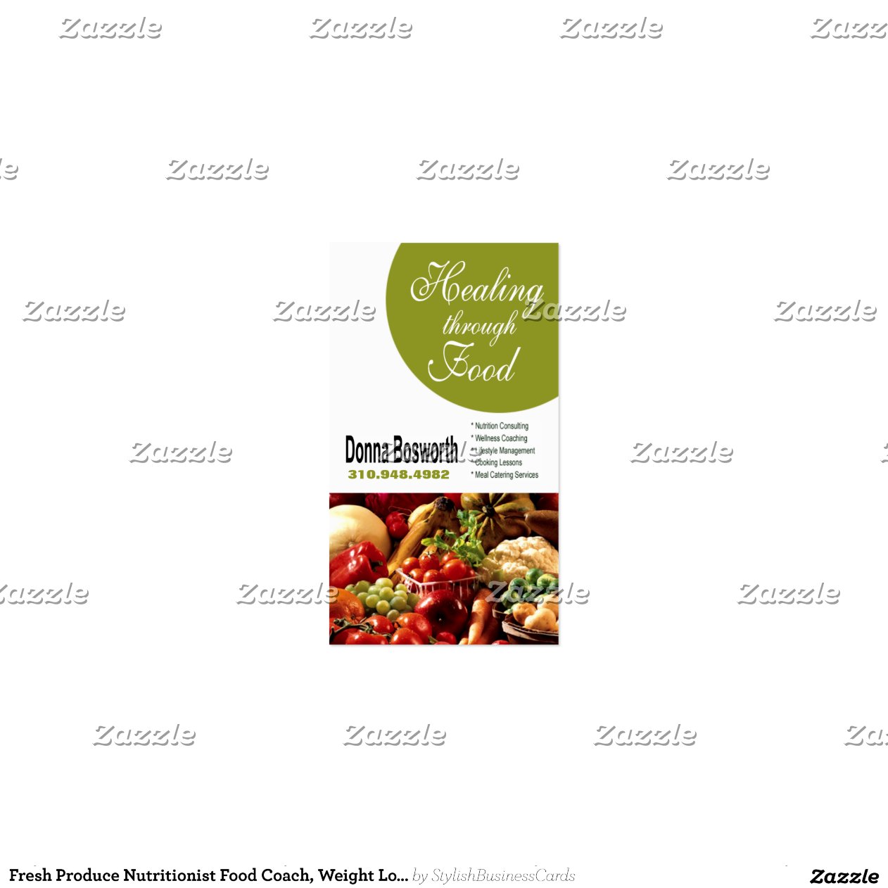 Fresh Produce Nutritionist Food Coach, Weight Loss Business Card ...