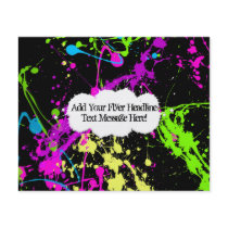 Fresh Retro Neon Paint Splatter on Black Full Color Flyer