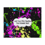 Fresh Retro Neon Paint Splatter on Black Full Color Flyer