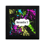 Fresh Retro Neon Paint Splatter on Black gift boxes