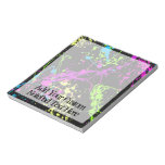 Fresh Retro Neon Paint Splatter on Black Memo Pad