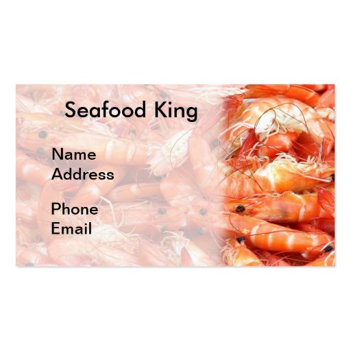 Fresh Shrimps or Prawn on Display Business Card Template (front side)