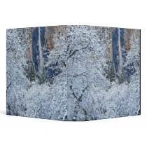 Fresh snowfall in the trees below Bridalveil Vinyl Binder