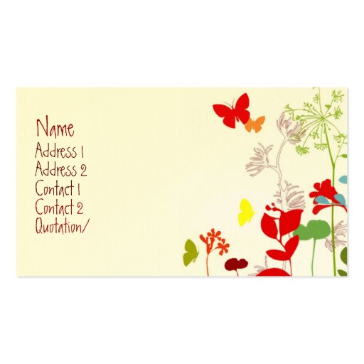 Fresh Spring  - Customized Business Card Template (front side)