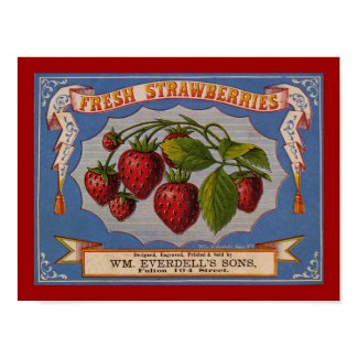 Fresh Strawberries Label print