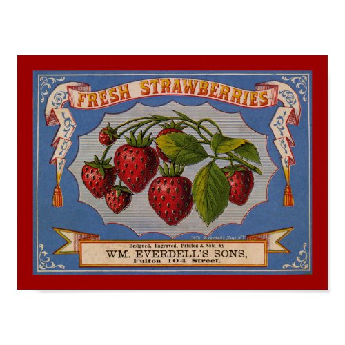 Fresh Strawberries Label print