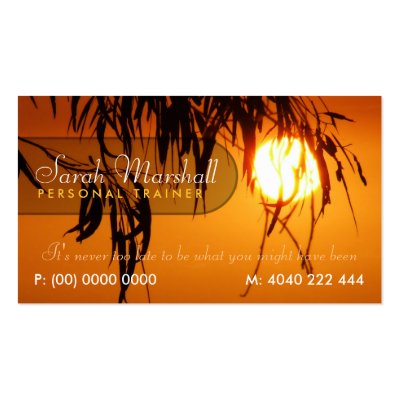 Fresh Sun Nature Silhouette Business Card