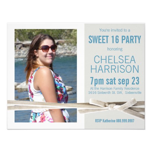 Fresh Sweet 16 Photo Birthday Party Announcement