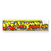 FRESH TRAITS RED AND YELLOW STICKER bumper stickers by Veaner12 FRESH TRAITS RED AND YELLOW STICKER bumper stickers