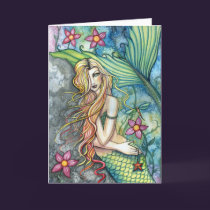 Fresh Water Mermaid Greeting Card by M. Harrison cards
