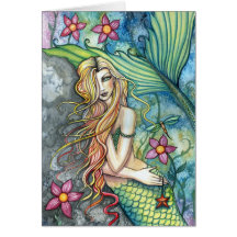 Fresh Water Mermaid Greeting Card by M. Harrison