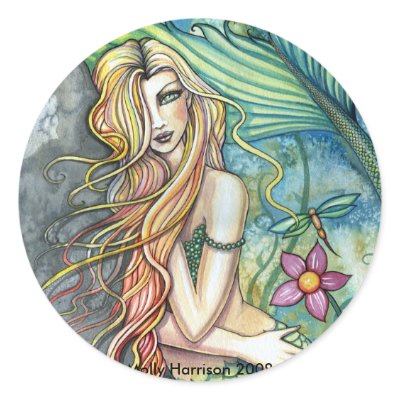 Fresh Water Mermaid Sticker by Molly Harrison by robmolily