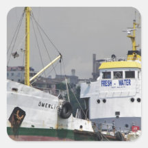 Fresh Water Tanker Square Stickers
