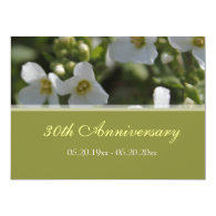 fresh white garden flowers anniversary invitations personalized invites