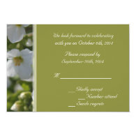 fresh white garden flowers RSVP wedding party Personalized Announcements