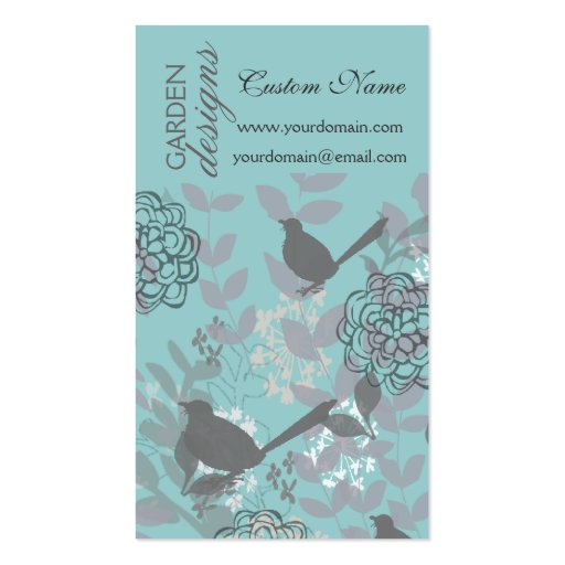 Fresh Wicked Pretty  Summer Flowers and Birds Business Cards (front side)