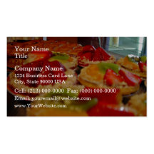Fresh yummy fruits custard tarts business card template