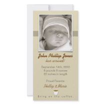 Freshly brewed Baby Coffee Birth Announcement Personalized Photo Card