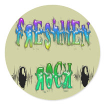 Freshmen Rock - Pulse Round Sticker