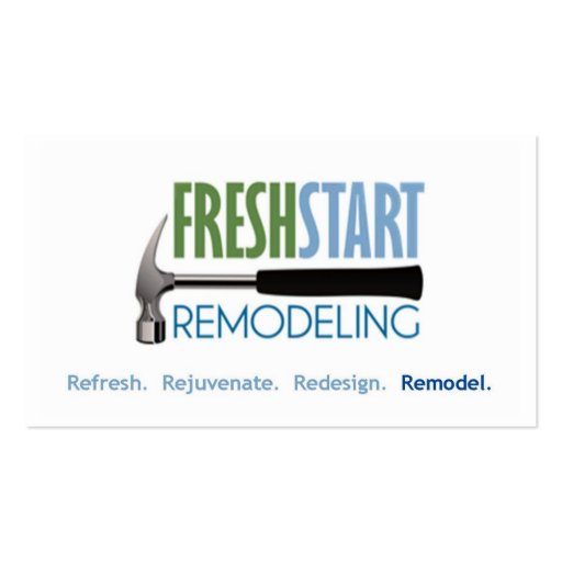 FreshStart Remodeling Business Card Template (front side)