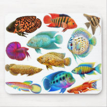 Freshwater Aquarium Fish Mousepad by twopurringcats Freshwater Aquarium Fish Mousepad