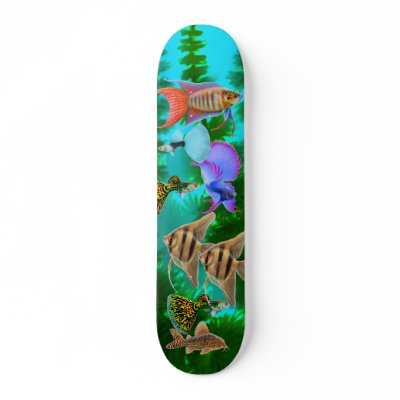 Freshwater Aquarium Skateboard by twopurringcats