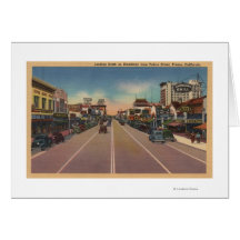 Fresno, CA View - North on Broadway Greeting Cards