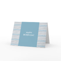 Fret Stripe Cornflower Happy Boss's Day Cards