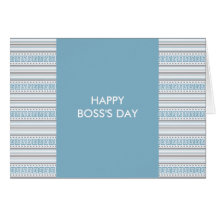 Fret Stripe Cornflower Happy Boss's Day Cards