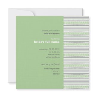 Fret Stripe pistachio Bridal Shower Invitation invitation