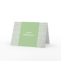 Fret Stripe Pistachio Happy Boss's Day Greeting Cards