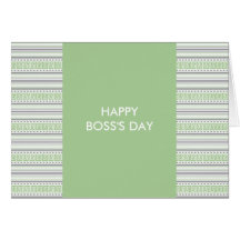 Fret Stripe Pistachio Happy Boss's Day Greeting Cards