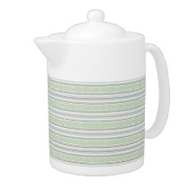 Fret Stripe  pistachio Teapot Medium teapots