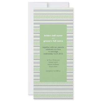 Fret Stripe pistachio Wedding Invitation invitation