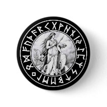 Freya Rune Shield on Blk Buttons