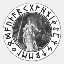 Freya Shield Round Stickers