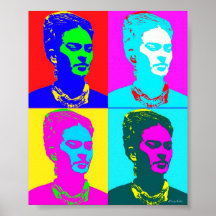 Frida Kahlo Andy Warhol Inspired Portrait Poster