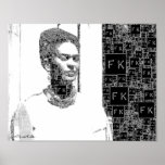 Frida Kahlo Black and White Portrait Print