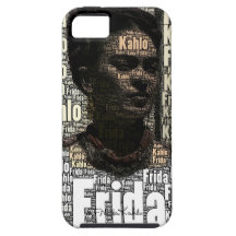 Frida Kahlo que pone letras al retrato iPhone 5 Case-Mate Carcasa