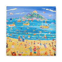 Fridge Art: Eskimo Kids at St. Michael's Mount magnets by johndyergallery Fridge Art: Eskimo Kids at St. Michael's Mount magnets